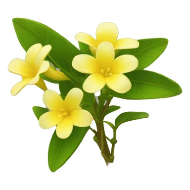 yellow Chrysojasminum humile Plant sticker