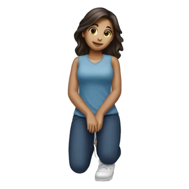 Kneeling brunette girl sticker
