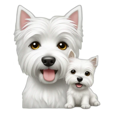 westie with baby sticker