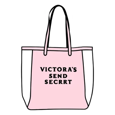 Victoria's Secret tote bag with logo in pink color sticker