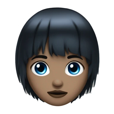 Black hair blue eyes goth with bangs sticker