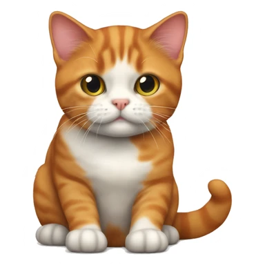 Scotch fold ginger cat with small tricolour kitty sticker