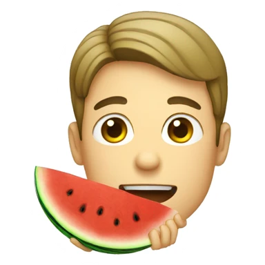 Man eating a watermelon  sticker