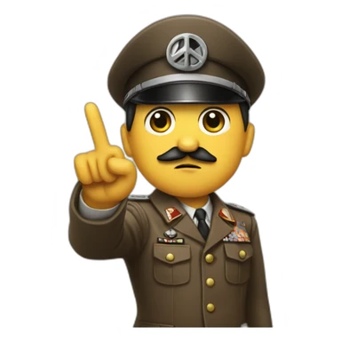 hitler holding up a peace sign sticker