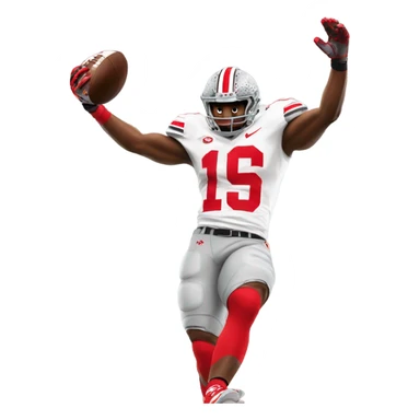 Ohio state football player scoring touchdown sticker