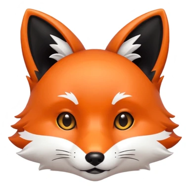 une tête de renard trop kawaii avec des poils noirs à la place des poils blancs sticker