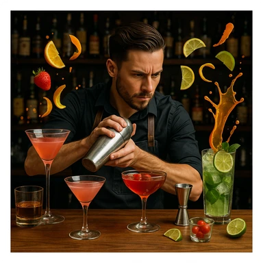 bartender mixing drinks sticker