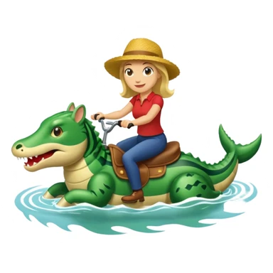 Kathy bar riding a alligato sticker