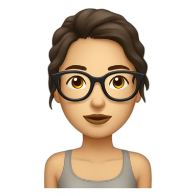 Une fille brune avec des lunettes  entrain de dormir sticker