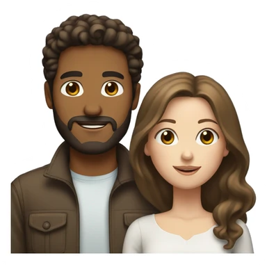 Light Brown man with beard and white woman with blue eyes and brunette hair sticker