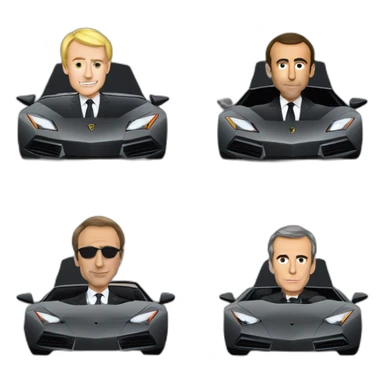 Zemmour et Macron dans une lamborghini sticker