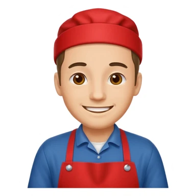 man red apron  sticker