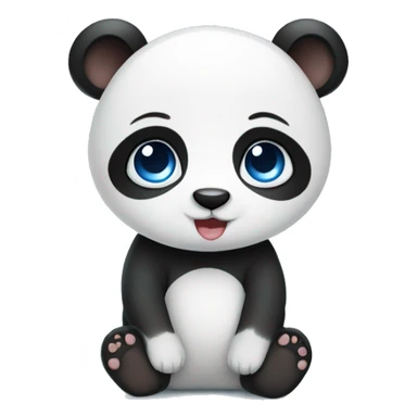 Blue eyed baby love panda sticker