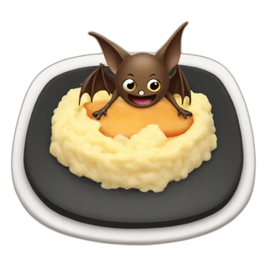 Bat eating bangers and mash sticker