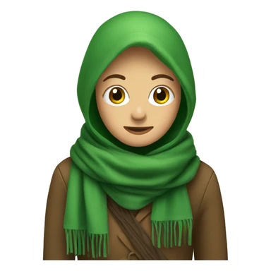a nightingale in a green scarf sticker