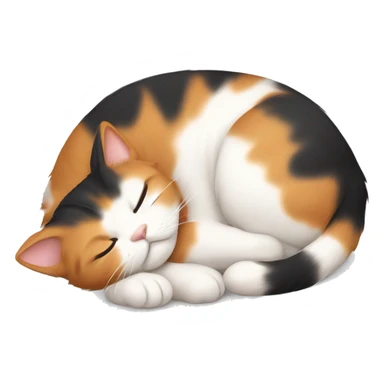 calico cat that’s sleeping sticker