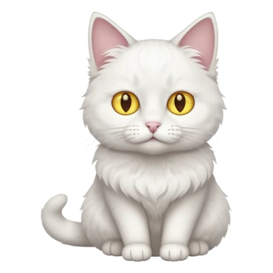 white cat with yellow eyes  sticker