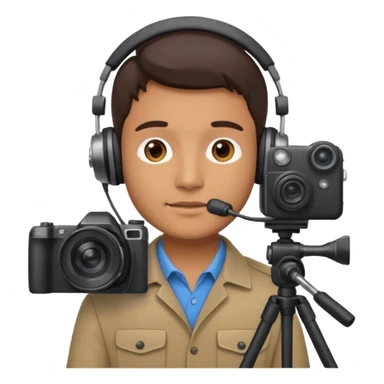 Camera man with camera with stand sticker