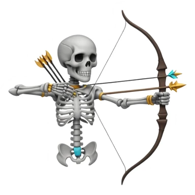 create a dnd style skeleton_archer.png with a bow using 48x48 pixels size sticker