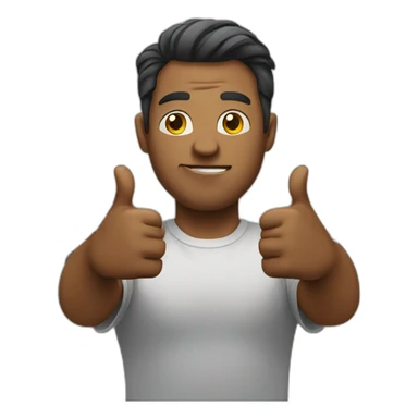 man showing thumbs down sticker