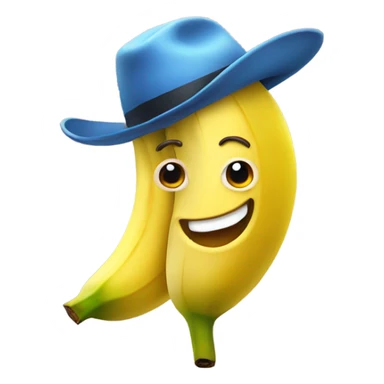 Banana wearing a hat sticker
