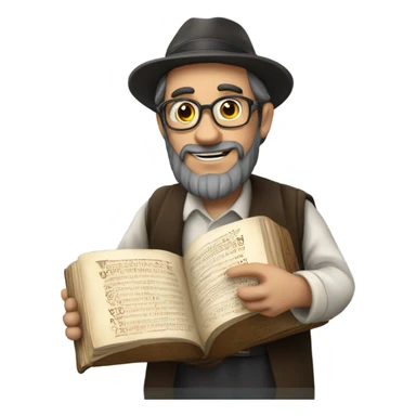 jewish holding a scroll of scripture and the star of david sticker