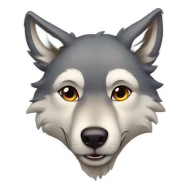 An anthropomorphic wolf in love rosy cheeks sticker