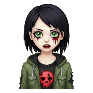 girl zombie emo sticker