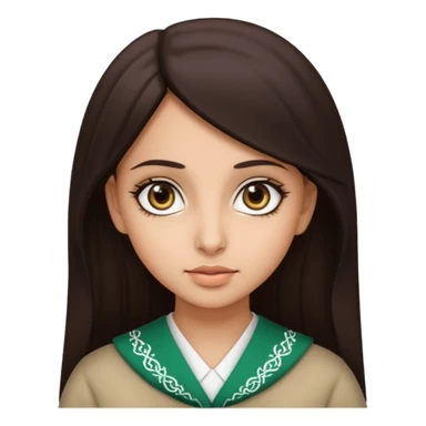 saudi girl brunette with dark brown big eyes sticker