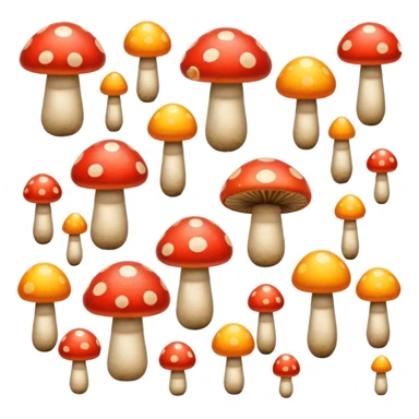 colored mushrooms sticker
