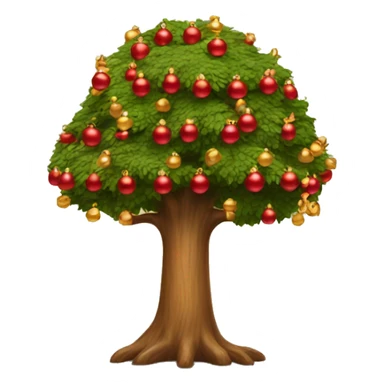 tree with red and gold ornaments sticker