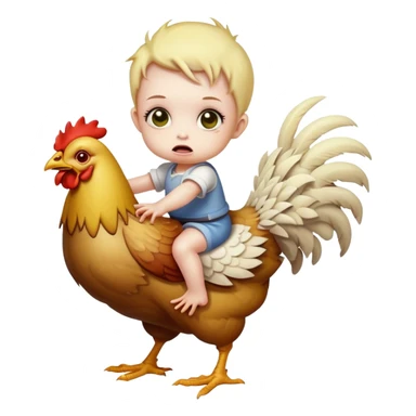 baby zombie riding a chicken sticker