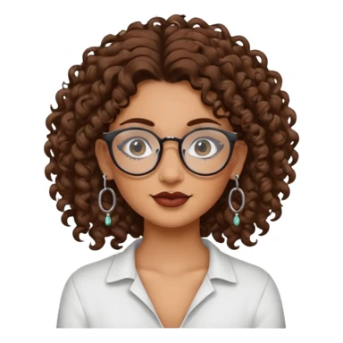 curly glasses earring face tattooed girl sticker