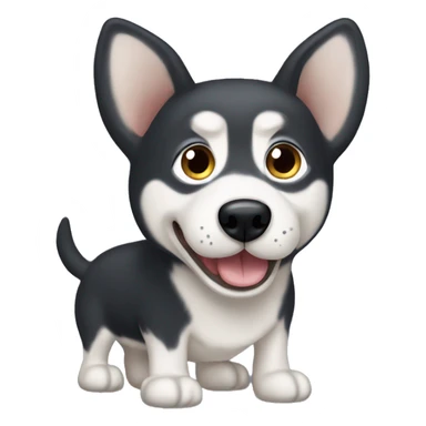 husky mixed wiener dog sticker
