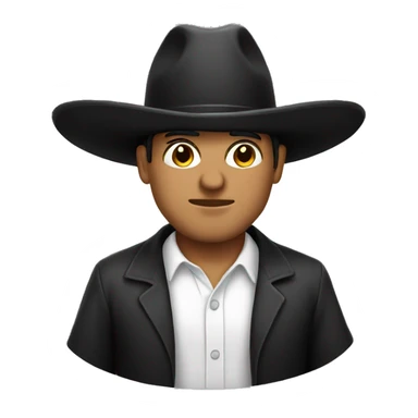 Mexican man face with black hat white shirt sticker