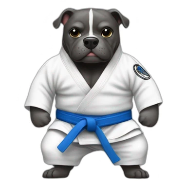 jiu-jitsu pirbull with blue belt sticker