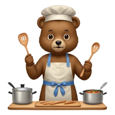 A bear cooking sticker