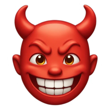 Devil with happy smiling face sticker