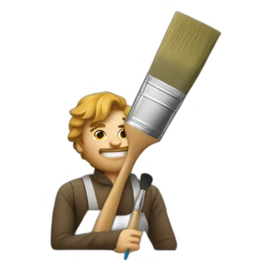 Painter and paintbrush sticker
