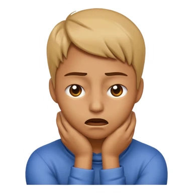 An emoji with their hand wrapped around their neck and squeezing they looked stressed sticker