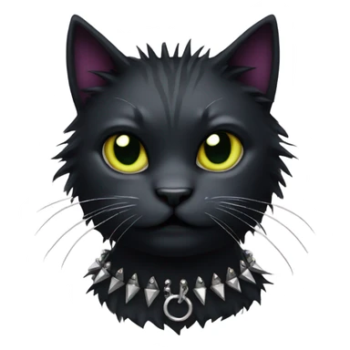 Goth cat with spiked collar  sticker