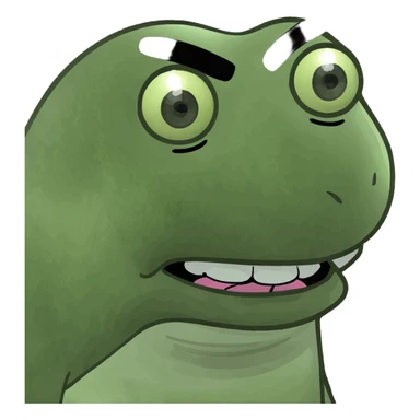 3 eyed cute green alien with mustache  sticker