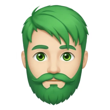green hair and beard man sticker