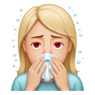 person sneezing with allergies sticker