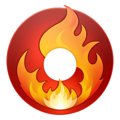 A minimalist CD disc with a subtle fire design, red flames sticker