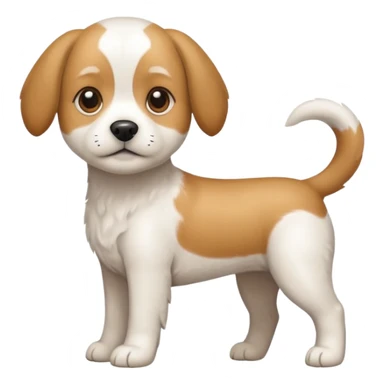 a full body white beagle x maltese x chi dog the size of a kelpie with light brown ears and a light brown patch on one eye sticker