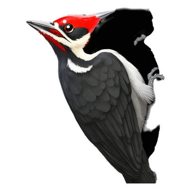 pileated woodpecker on tree sticker