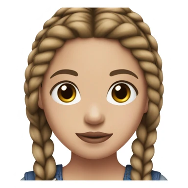 face cowgirl black braided pigtails light skin brown eyes mauve lips red white blue sticker