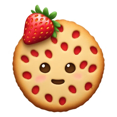 Strawberry flavoured cookie sticker