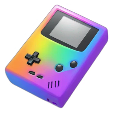 gameboy that a rainbow color sticker